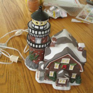 Victorian Village light up building Lighthouse Christmas display